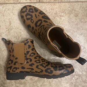 Hunters Boot Women Leopard Short